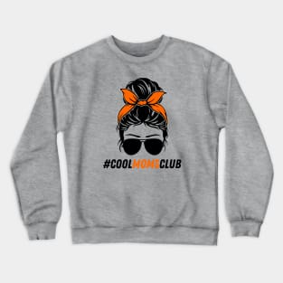 cool moms club messy bun hair cool design Crewneck Sweatshirt